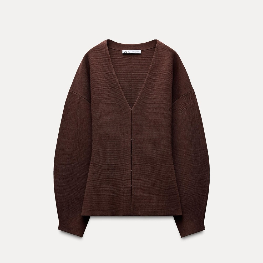 Zara Brown Knit Cardigan